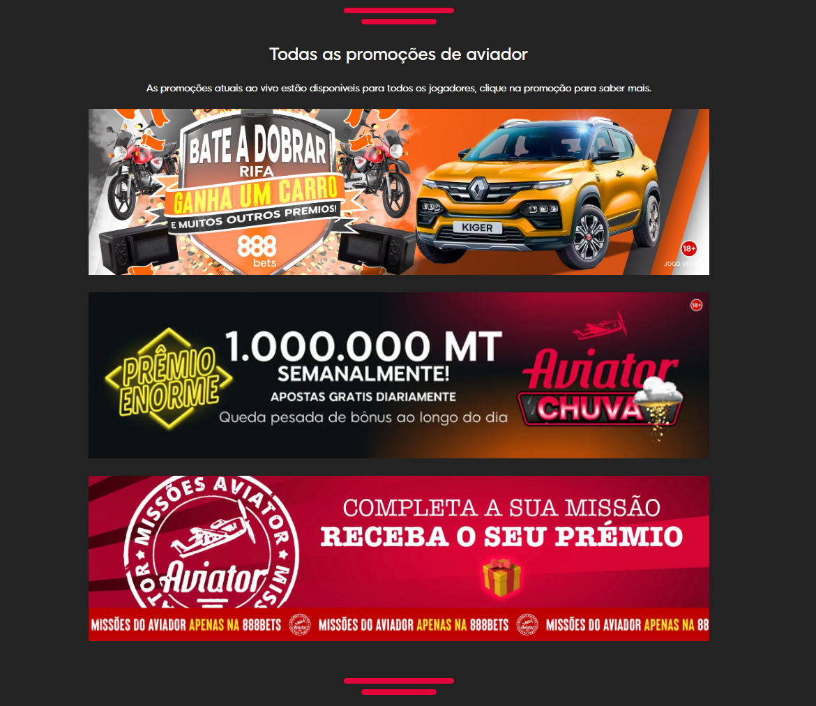 888Bets página de promoções
