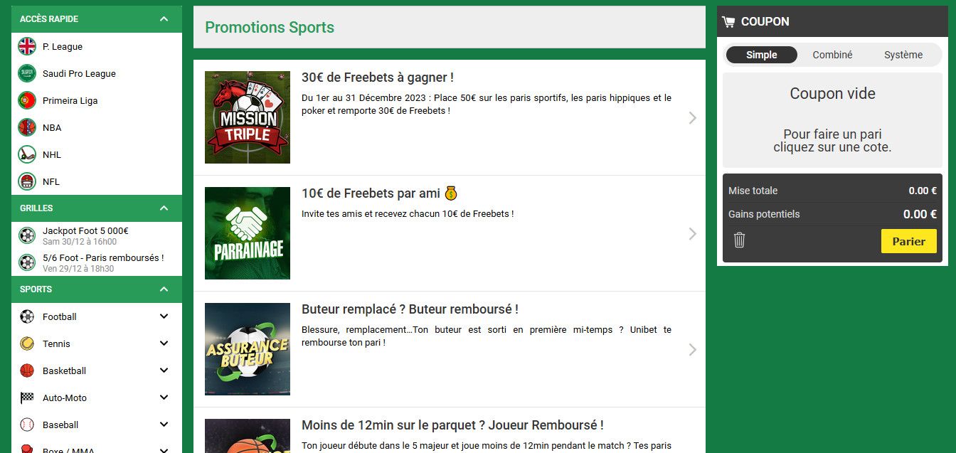 Bonus de UNIBET