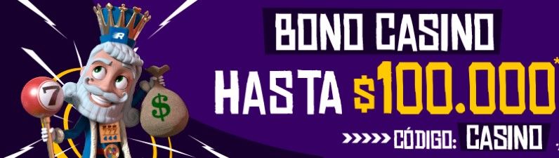 Bono de bienvenida de hasta $100.000 COP para juegos de casino