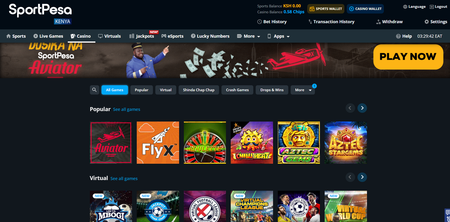 Sportpesa Aviator game Kenya