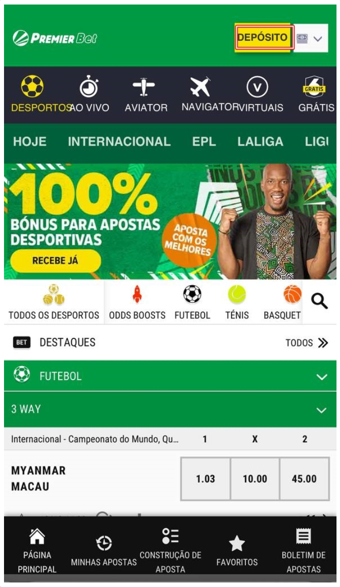 Botão Depósito da Premier Bet Moçambique