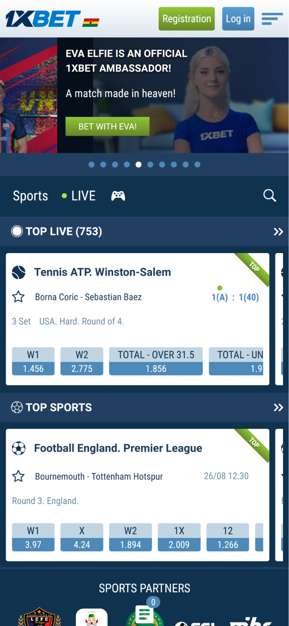 1xBet Mobile Version Image