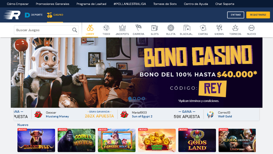 Casino virtual de Rushbet y bono de hasta $40.000 COP