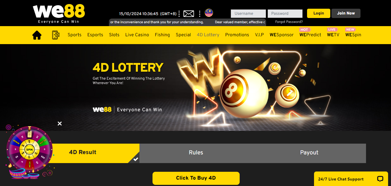 We88 Online 4D Lottery