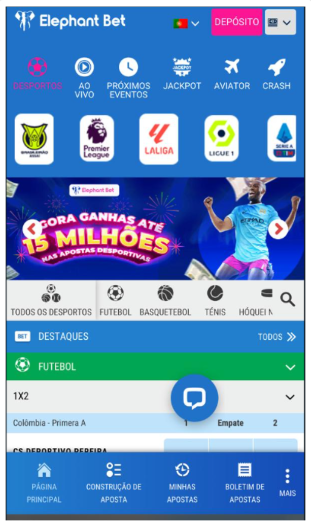 Elephant Bet app registo bem-sucedido