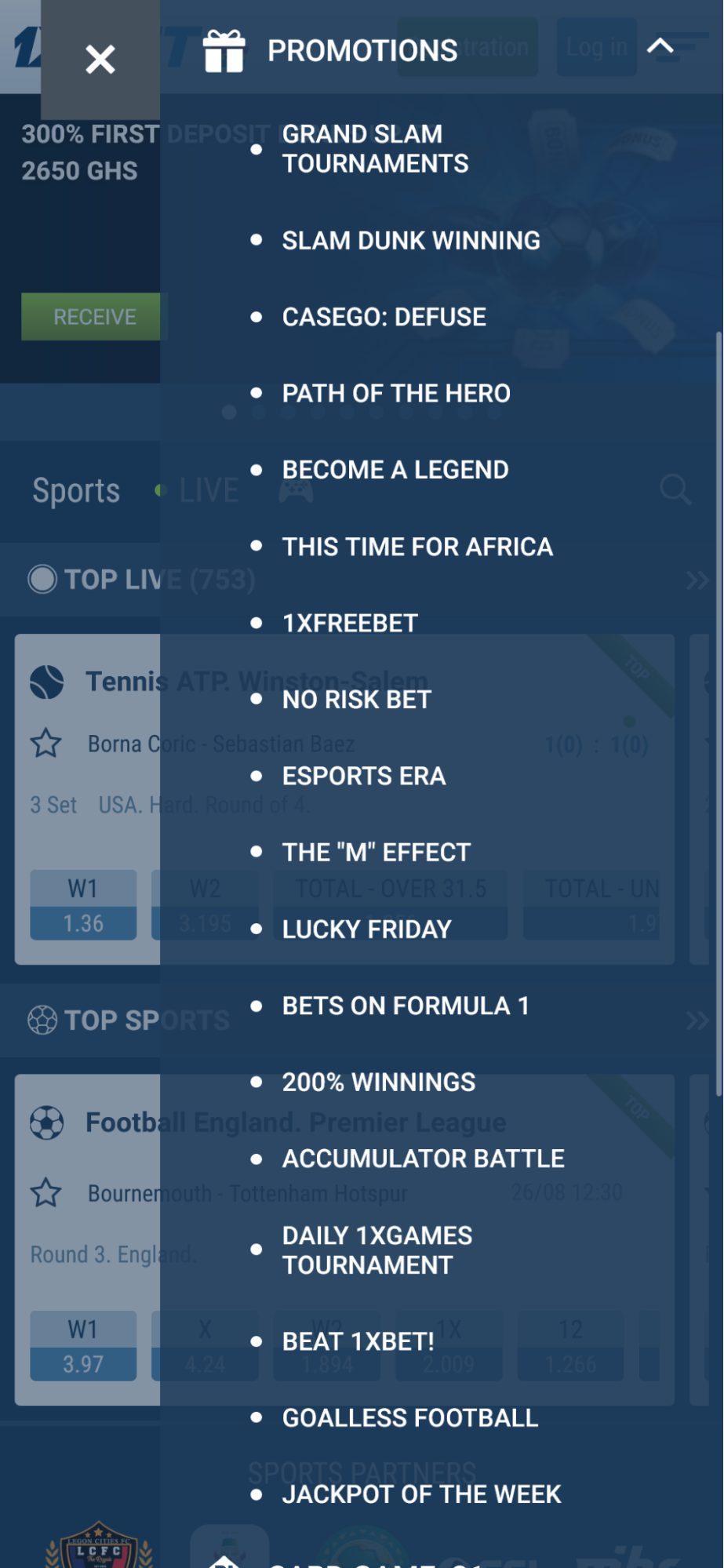 1xBet Mobile Version Image