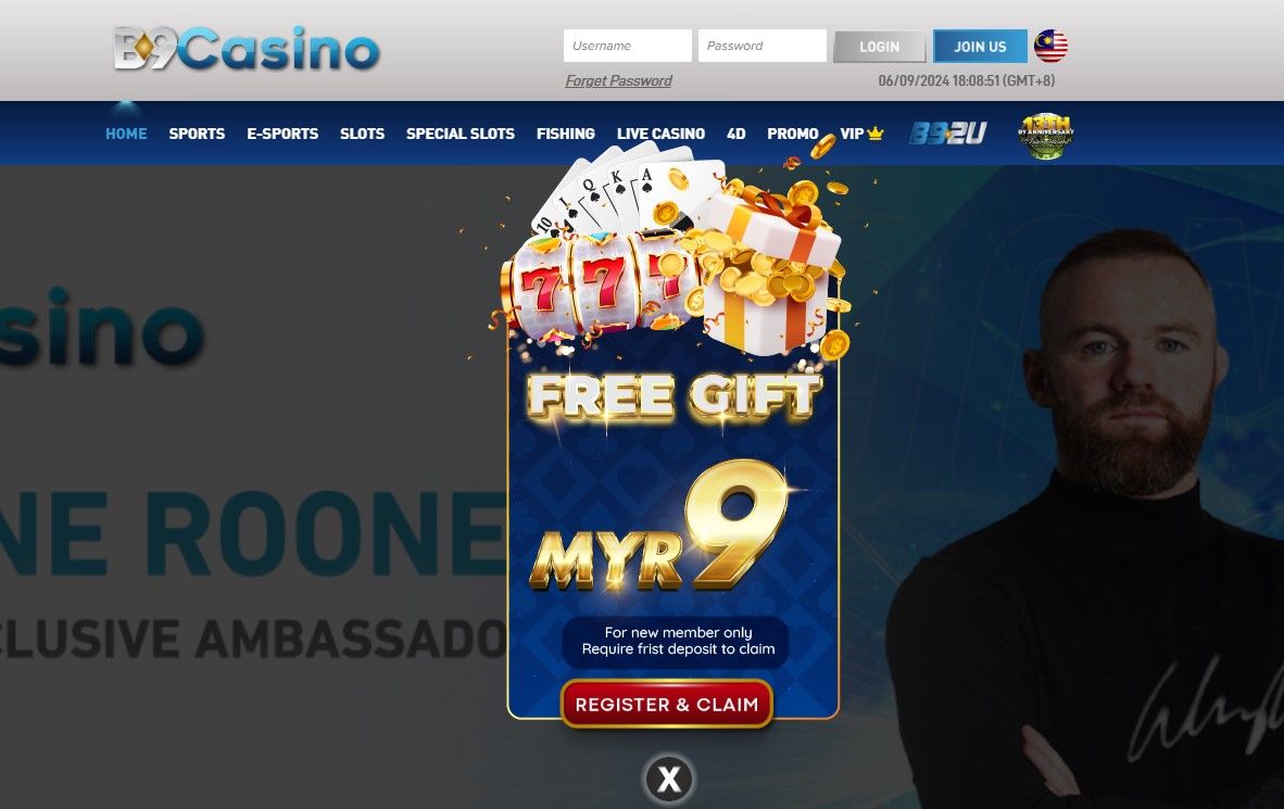 B9 Casino Home Page Image