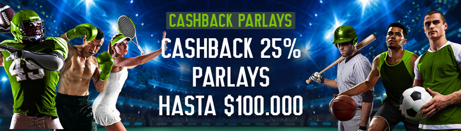 Título y descripción de la promo Cashback 25% Parlays de Codere