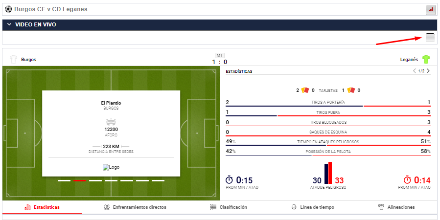 Se muestra un extracto de la página de apuestas de un partido Wplay