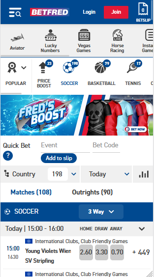 Betfred Mobile Version Image