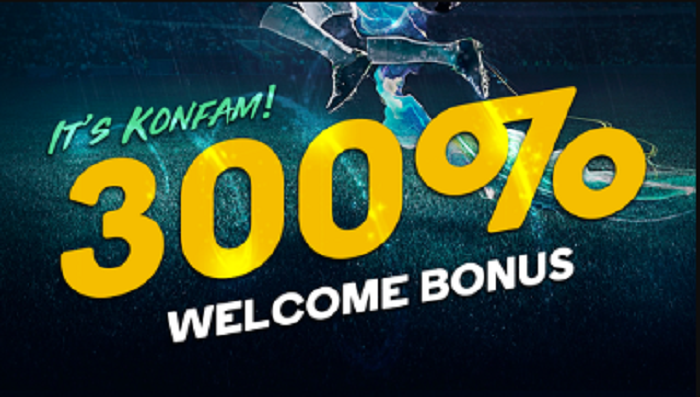 Welcome bonus for signing up on Konfambet