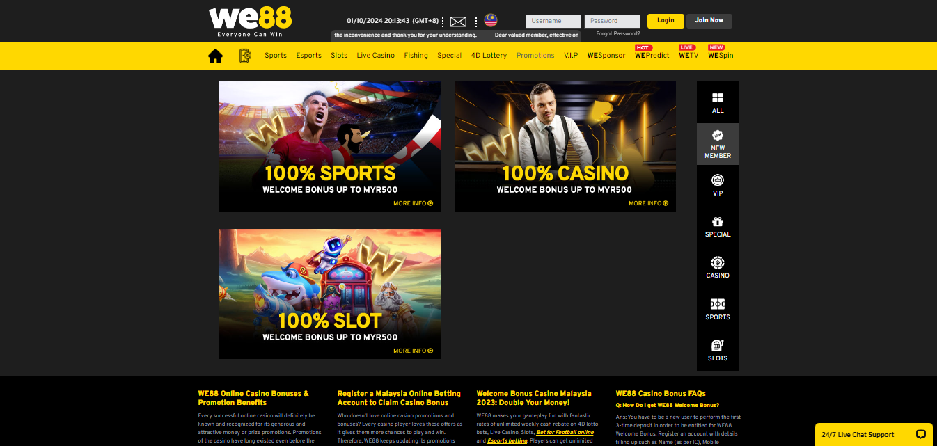 We88 Sign Up Bonus
