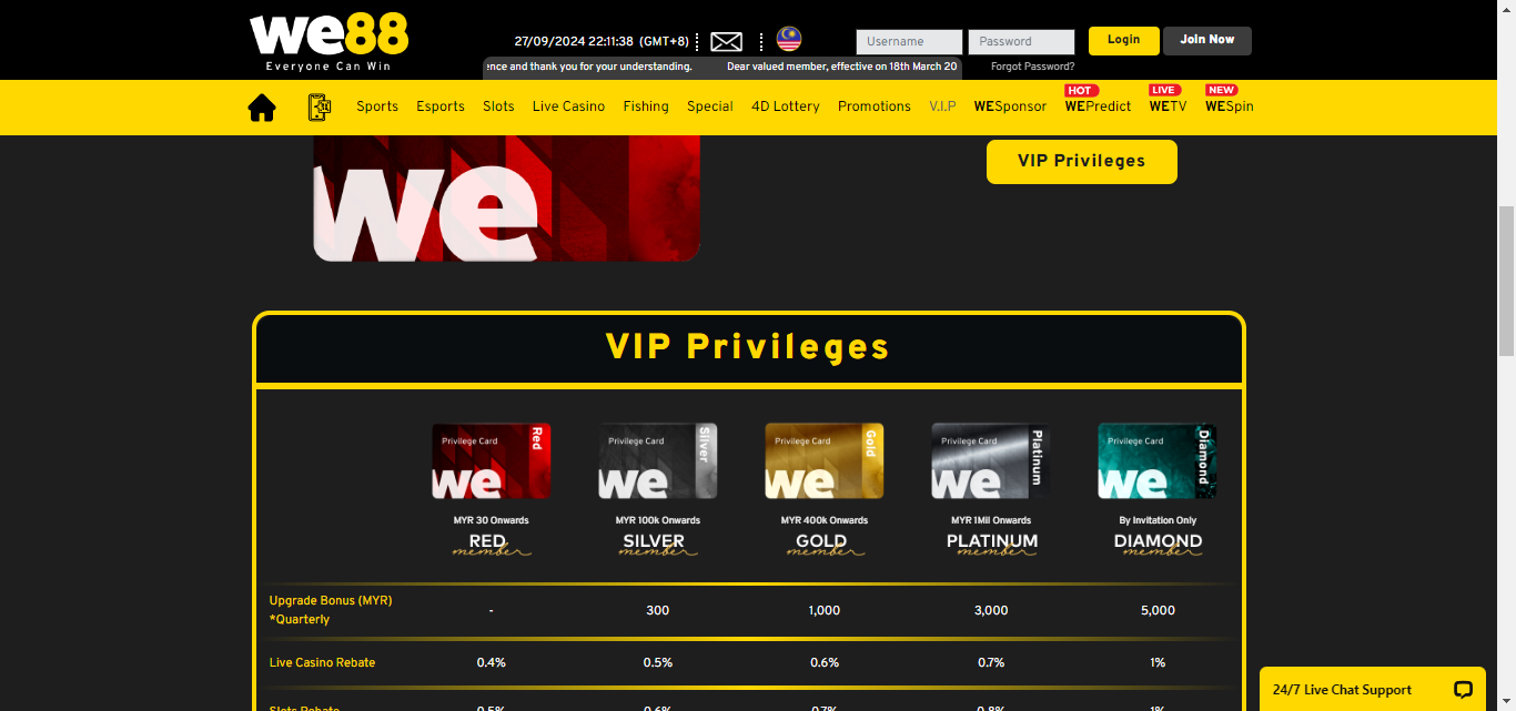 We88 VIP program