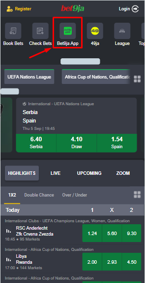 : Bet9ja Download Mobile App Image