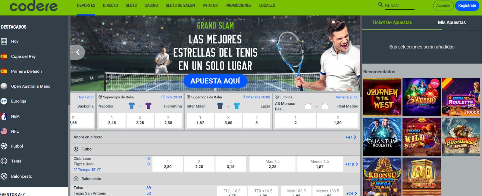 plataforma de la casa de apuestas codere