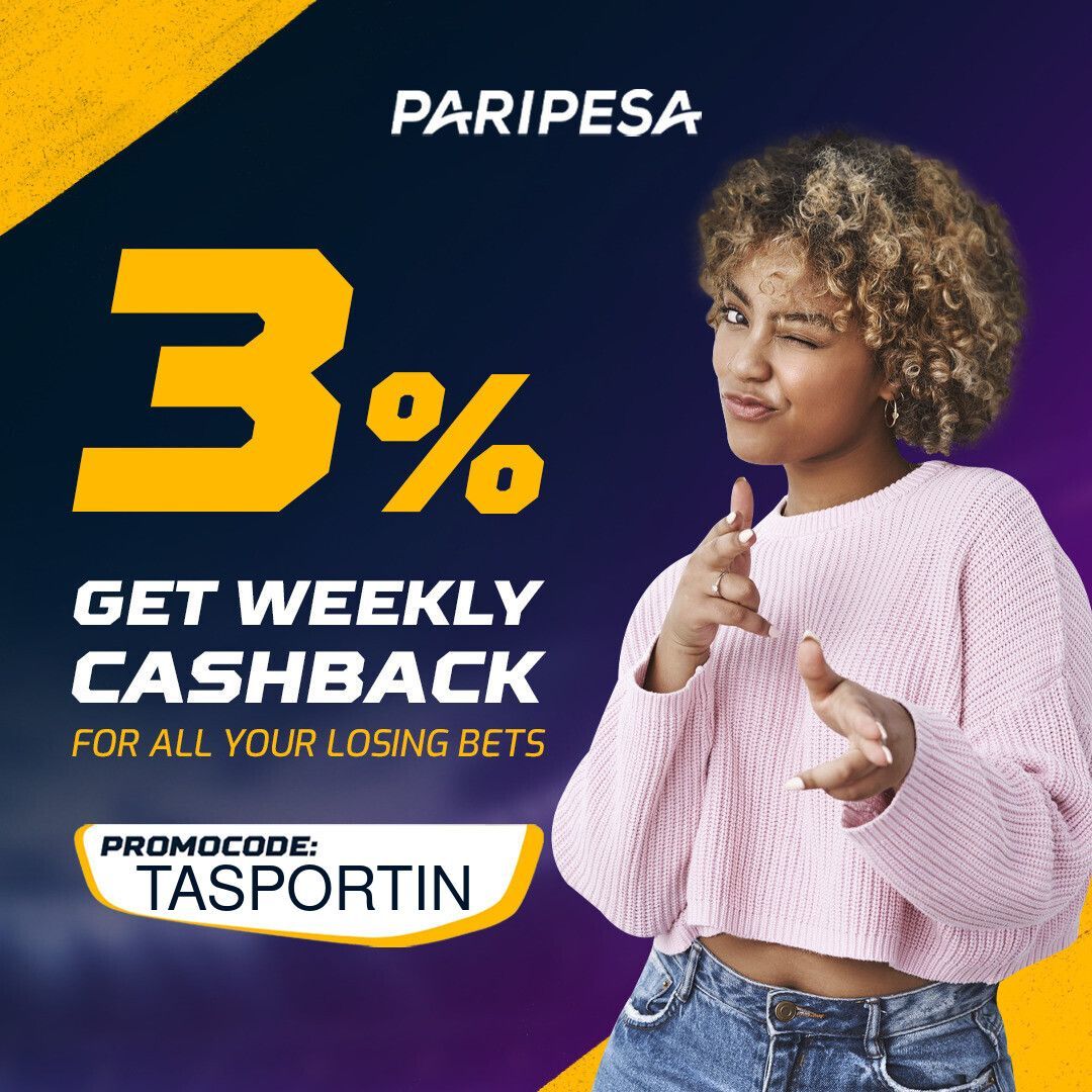 Claim your Paripesa 3% Weekly Cashback