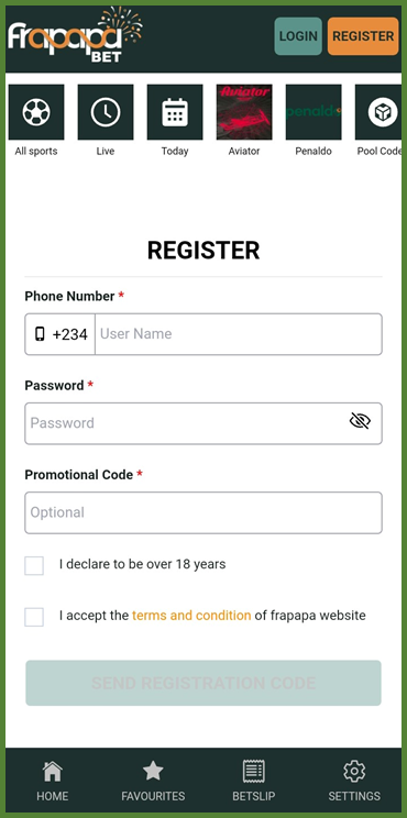  Frapapa Sign Up