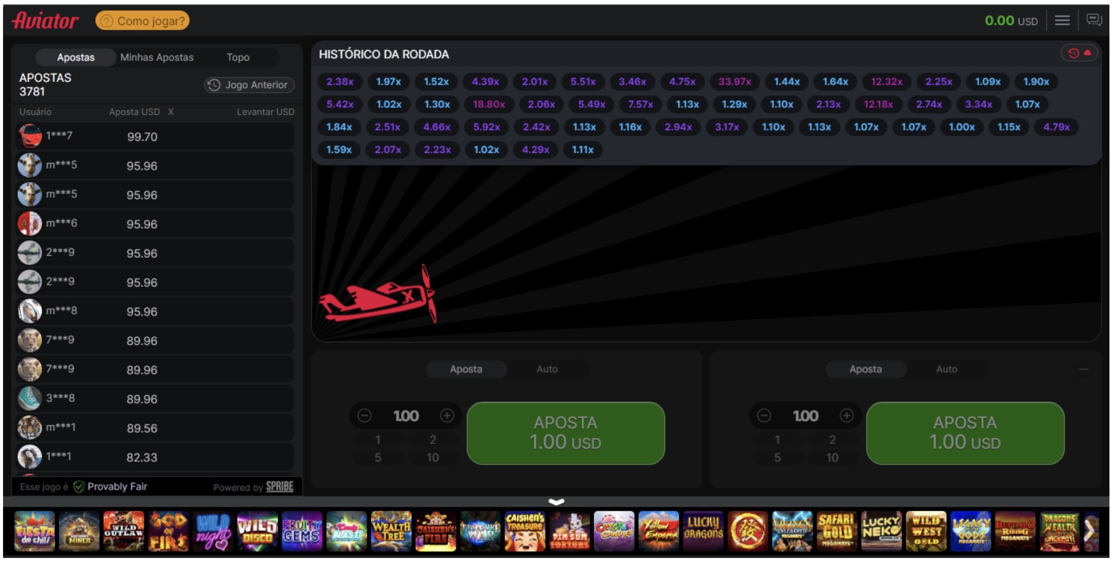 Jogo de apostas Aviator online